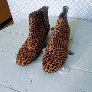 nine west leopard print booties